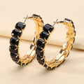 Pink Luxury Rhinestone Hoop Earring