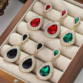 Alloy Artificial Diamond Drop Earrings
