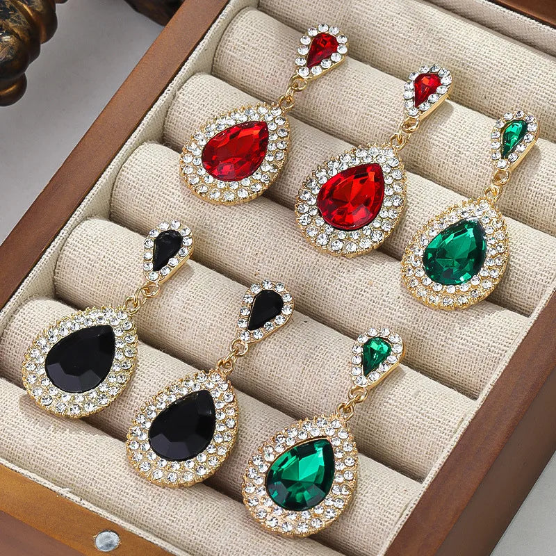 Alloy Artificial Diamond Drop Earrings