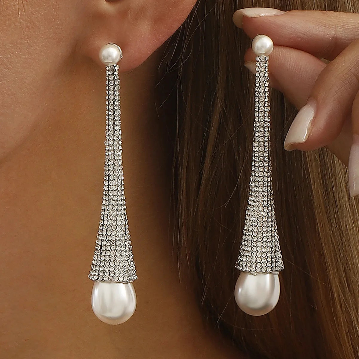 Pearl Alloy Rhinestones Earring