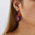 Gemstone Teardrop Pattern Earring