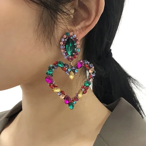 Heart Glam Colorful Earring