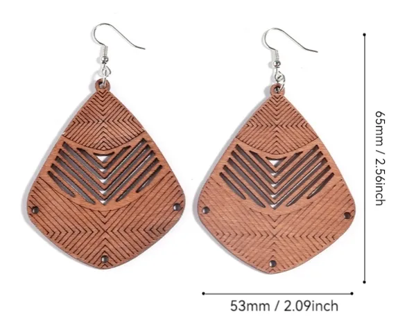 Life Tree Wood Earring