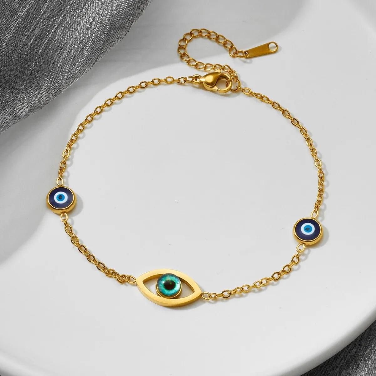 Eye Stainless Steel Charm Gold Bracelet