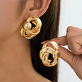 Golden Metal Stud Earring