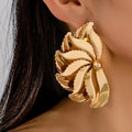 Golden Metal Flowers Earring