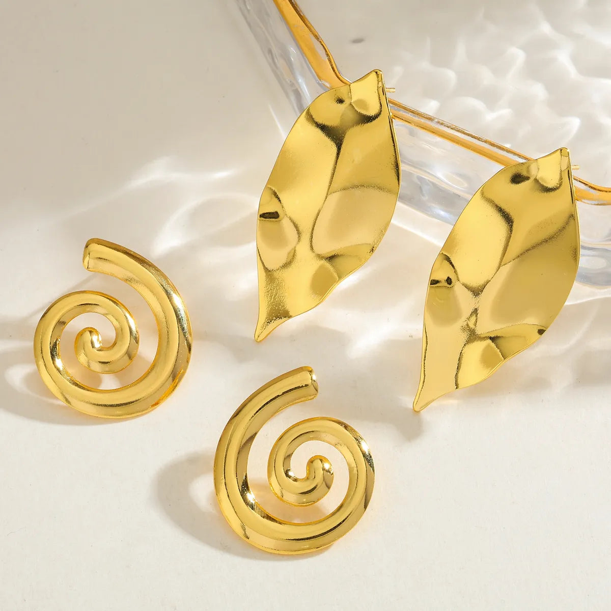 Leaf Spiral Water Earring