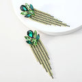 Navy Luxury Shiny Tassel Earring