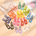 Black Rectangle Hollow Earring