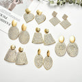 Oval Geometric Pearl Earring