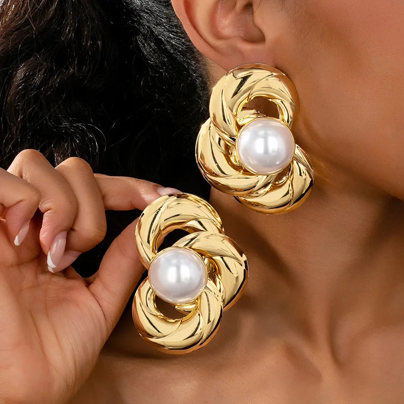 Vintage Pearl Inlaid Earring